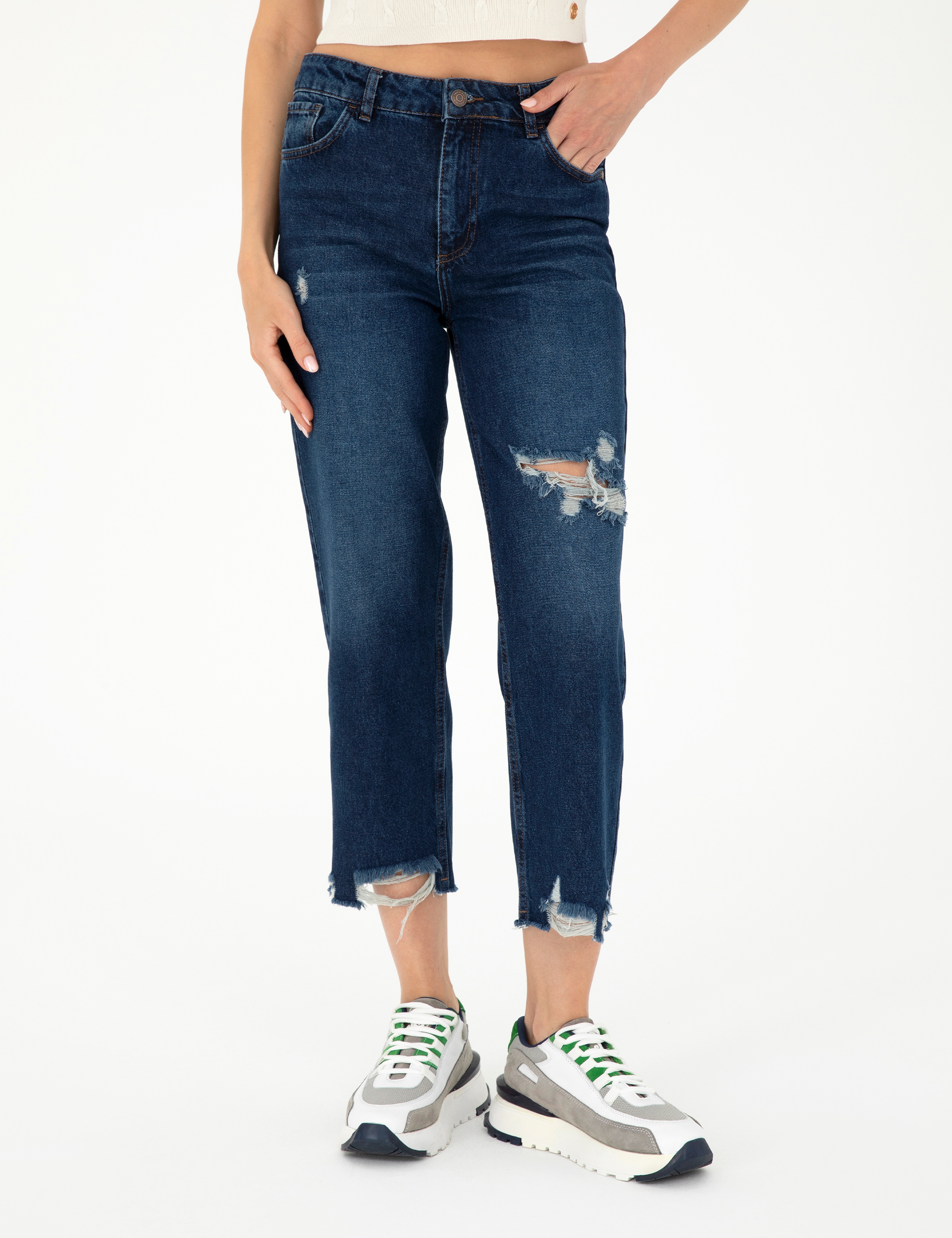 Koyu İndigo Jean Pantolon - Image 2