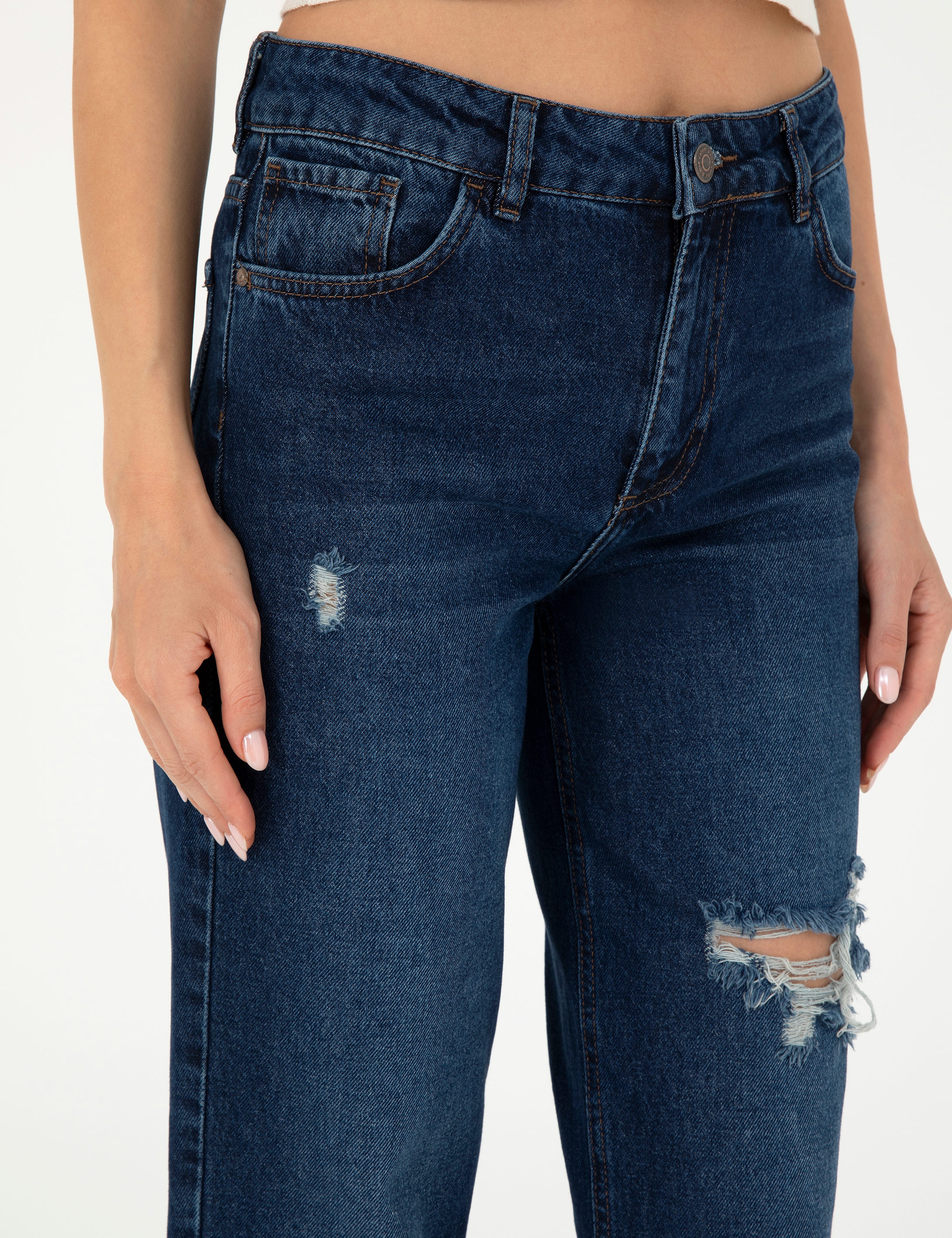 Koyu İndigo Jean Pantolon - Image 5