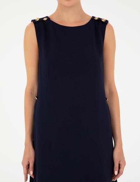 Lacivert Düğme Detaylı Elbise - 50292896012