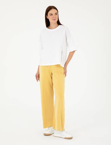 Sarı Flare Fit Eşofman Altı