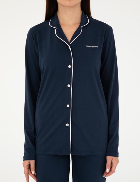 Lacivert Düğmeli Pijama Takımı - 50299705002