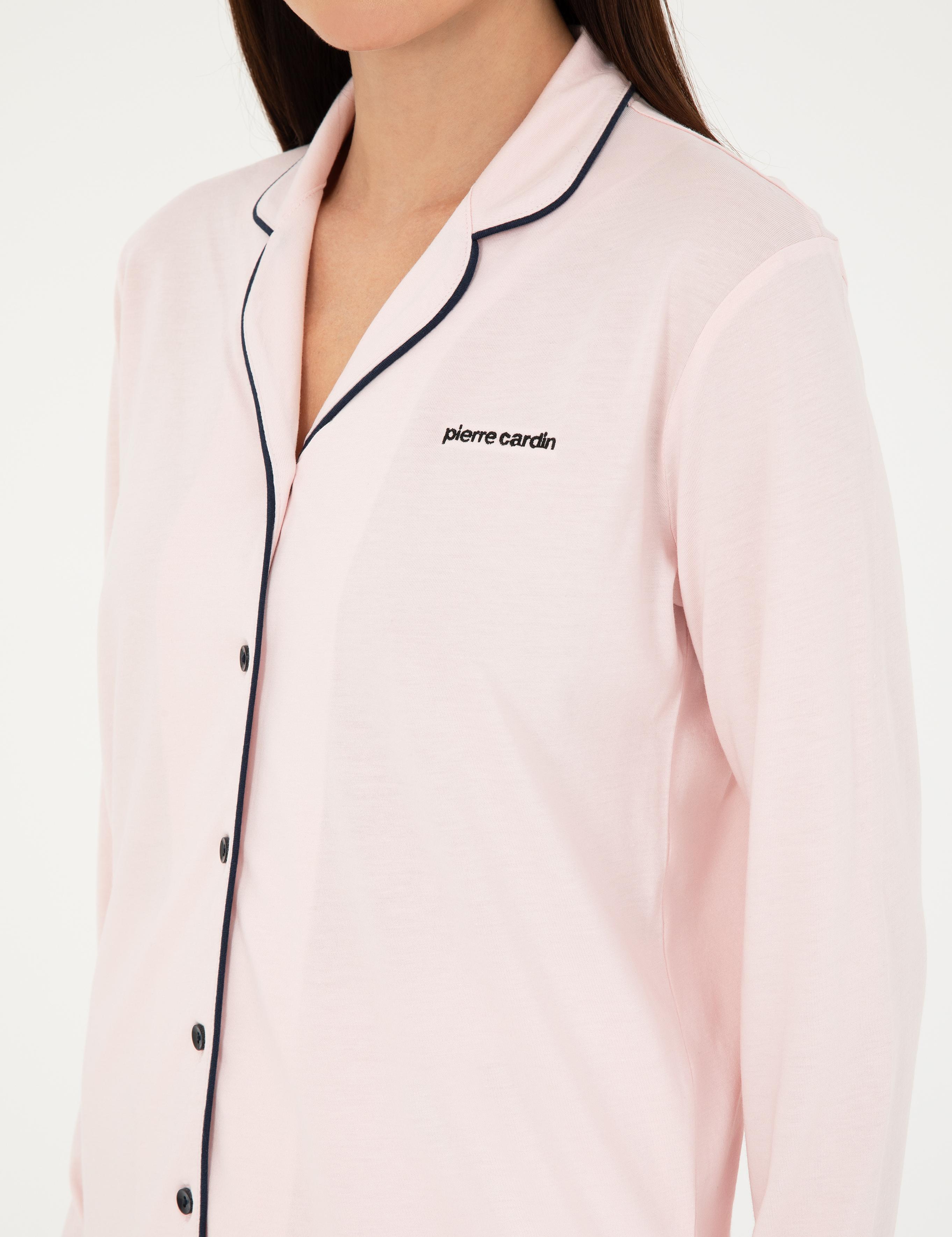 Pudra Düğmel Pijama Takımı