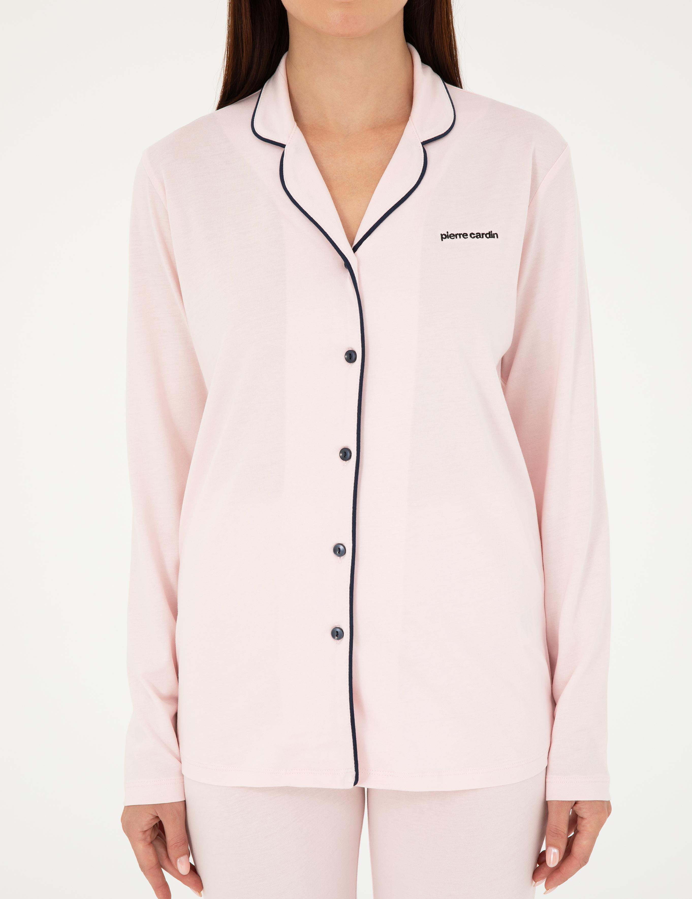 Pudra Düğmel Pijama Takımı