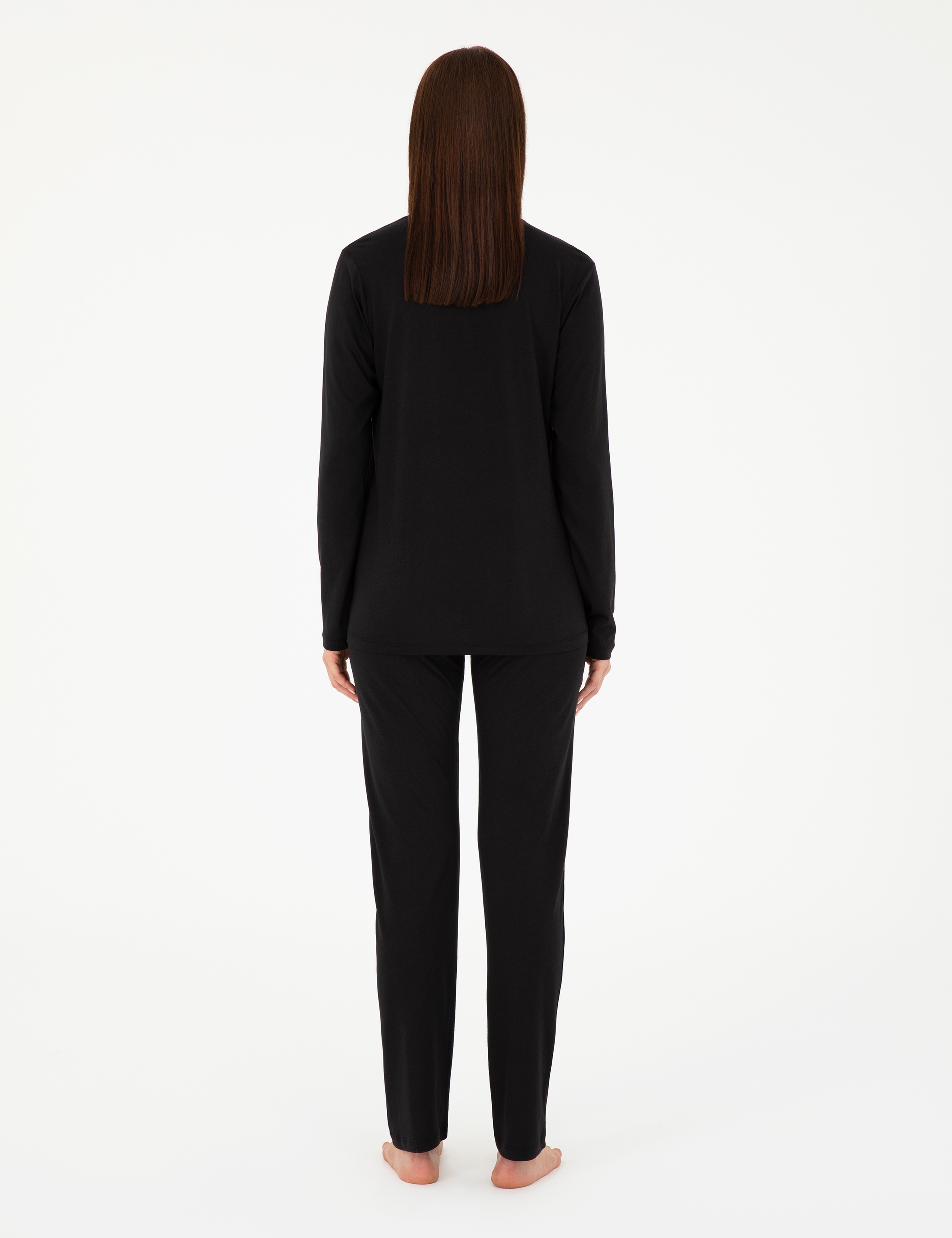 Siyah Düğmeli Pijama Takımı - Image 4