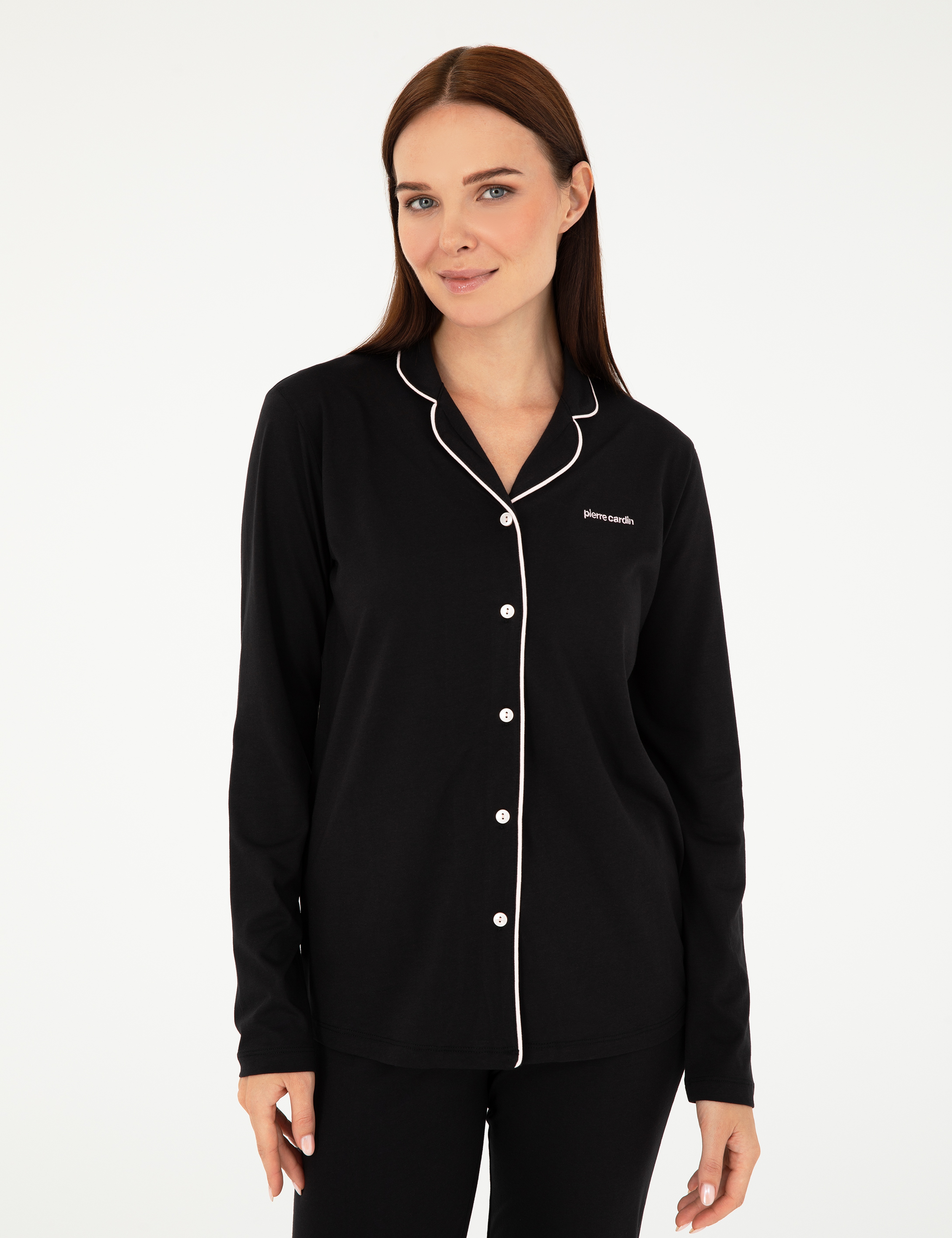 Siyah Düğmeli Pijama Takımı - Image 3