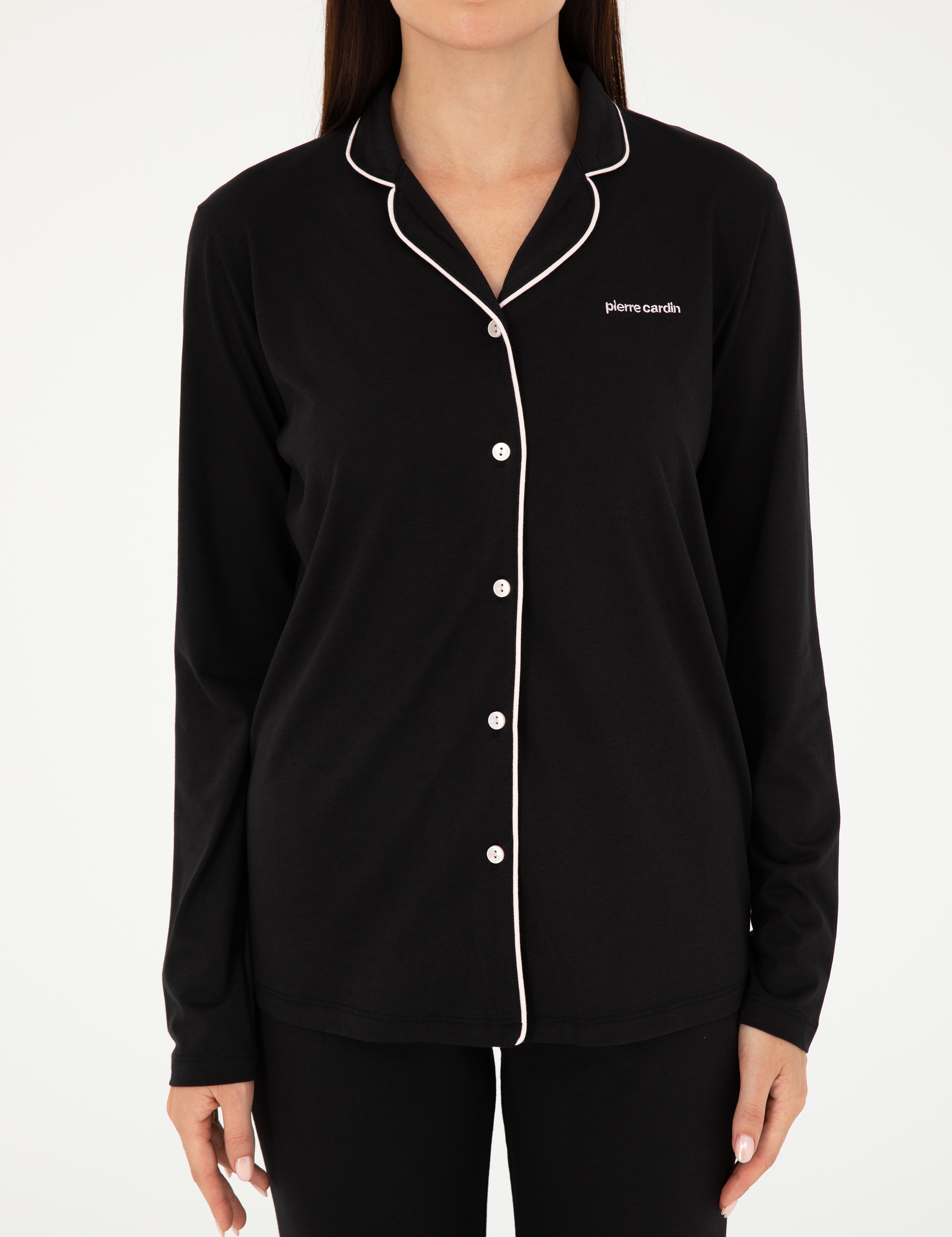 Siyah Düğmeli Pijama Takımı - Image 5