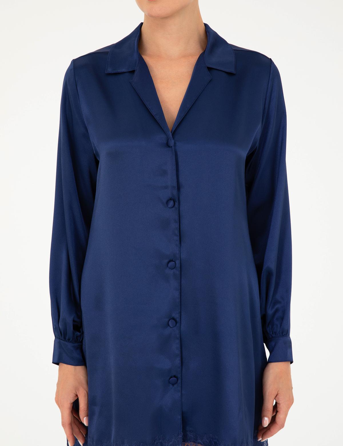 Lacivert Dokuma Elbise - 50215284003