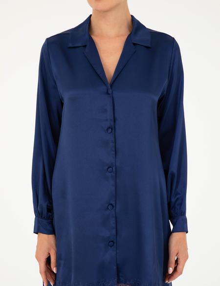 Lacivert Dokuma Elbise - 50215284003