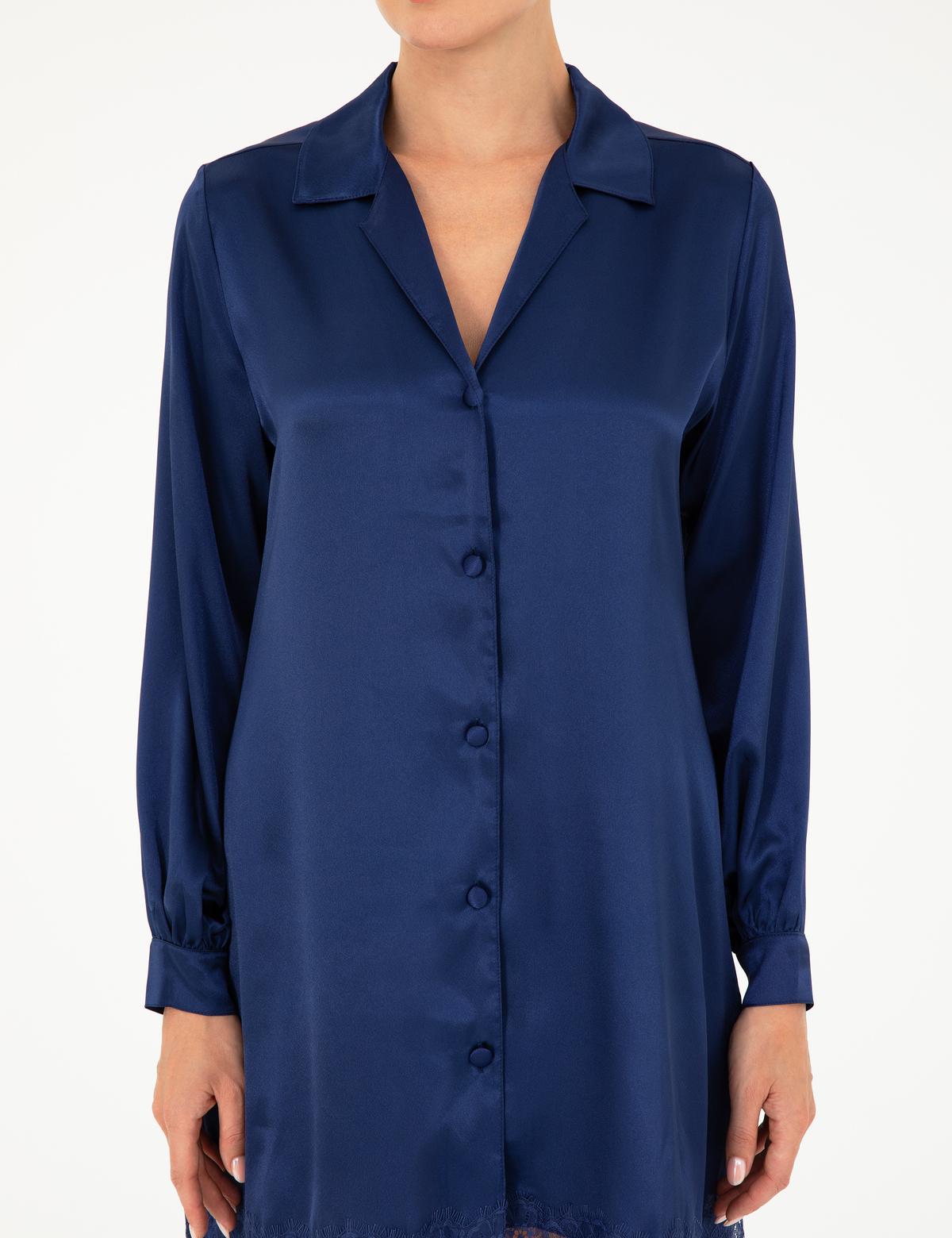 Lacivert Dokuma Elbise - 50215284003