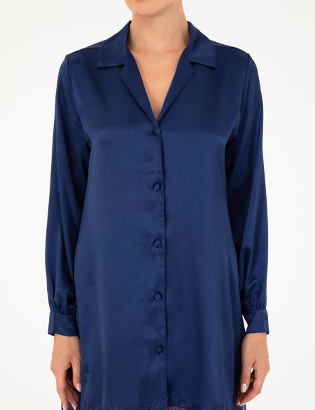 Lacivert Dokuma Elbise - 50215284003