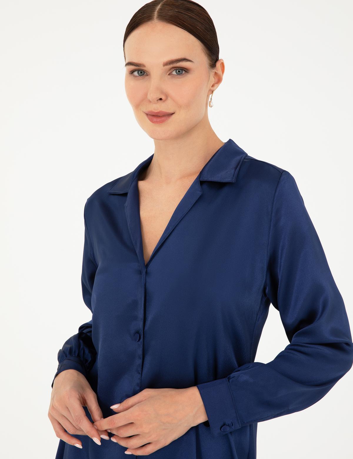 Lacivert Dokuma Elbise - 50215284003