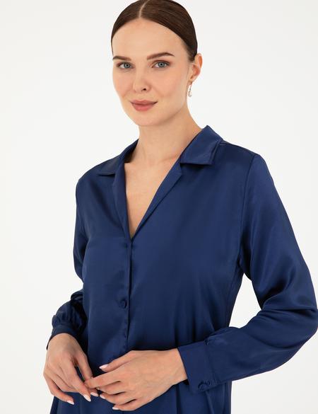 Lacivert Dokuma Elbise - 50215284003