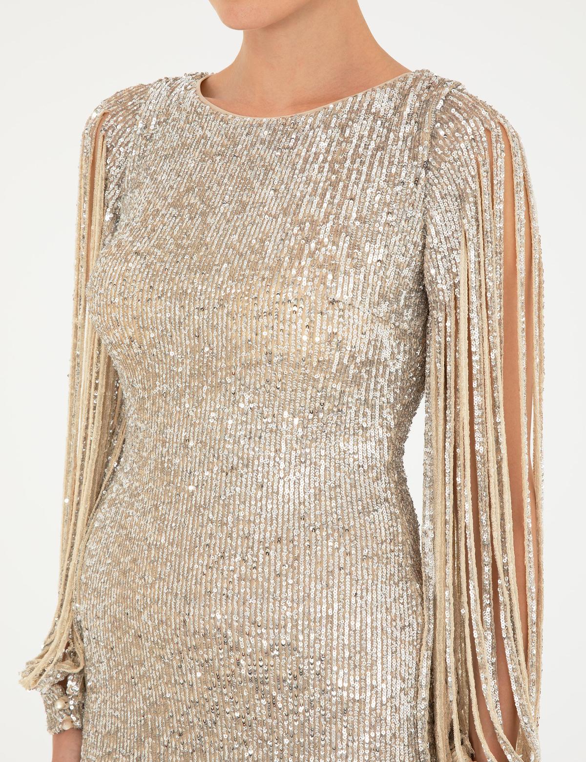 Gri Dokuma Elbise - 50214687002