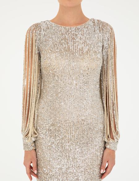 Gri Dokuma Elbise - 50214687002