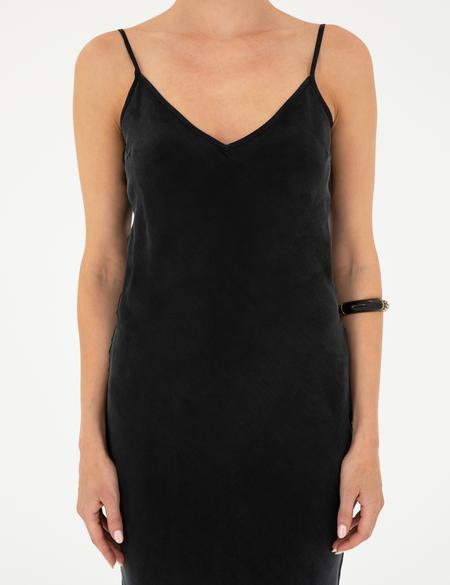 Siyah Slim Fit Dokuma Elbise - 50273056005