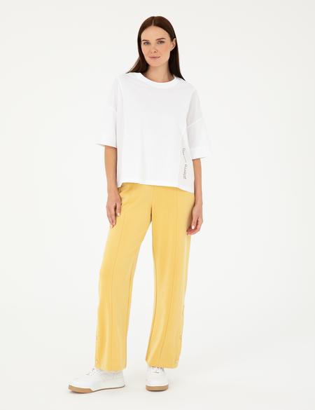 Sarı Flare Fit Eşofman Altı - 50256181013