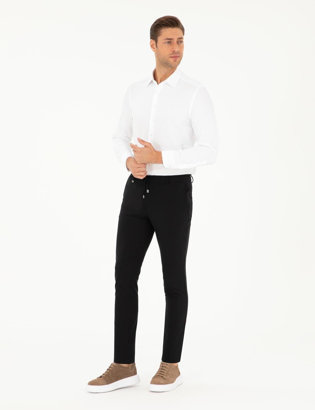 Siyah Klasik Jogger Pantolon - 50296593009