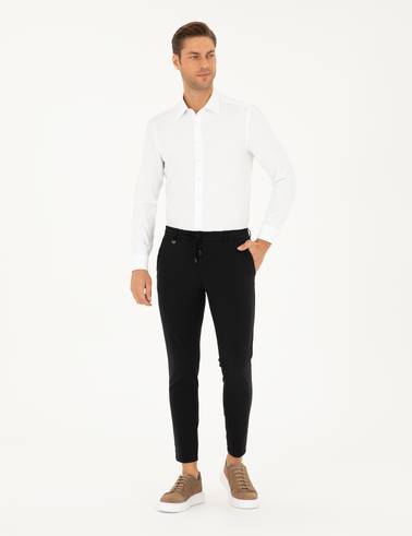 Beyaz Armürlü Slim Fit Uzun Kollu Gömlek
