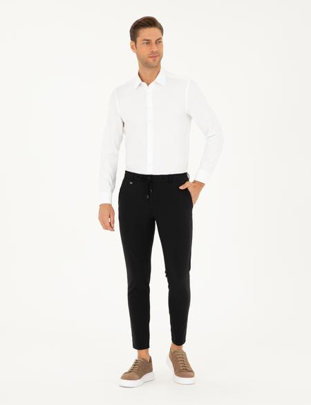 Beyaz Armürlü Slim Fit Uzun Kollu Gömlek - 50294742007