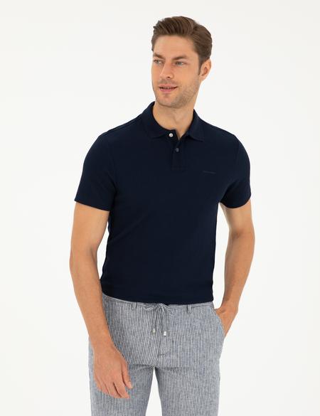Lacivert Slim Fit Tişört - 50296569016