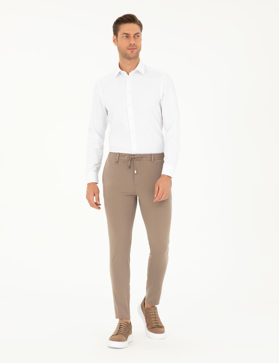 Bej Klasik Jogger Pantolon