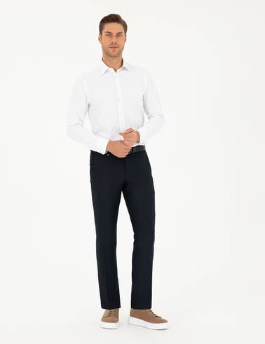 Lacivert Slim Fit Kumaş Pantolon