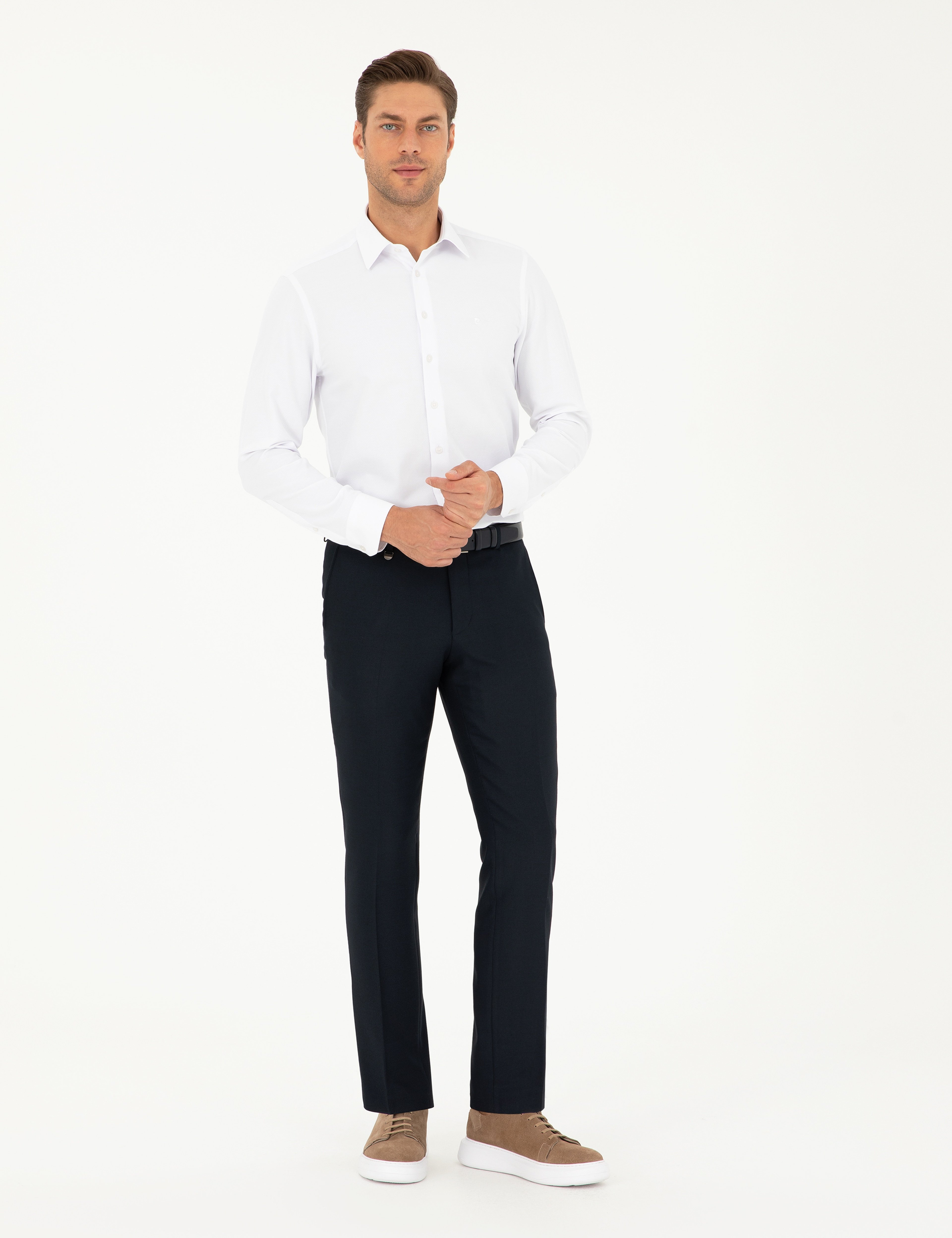 Lacivert Slim Fit Kumaş Pantolon - Image 3