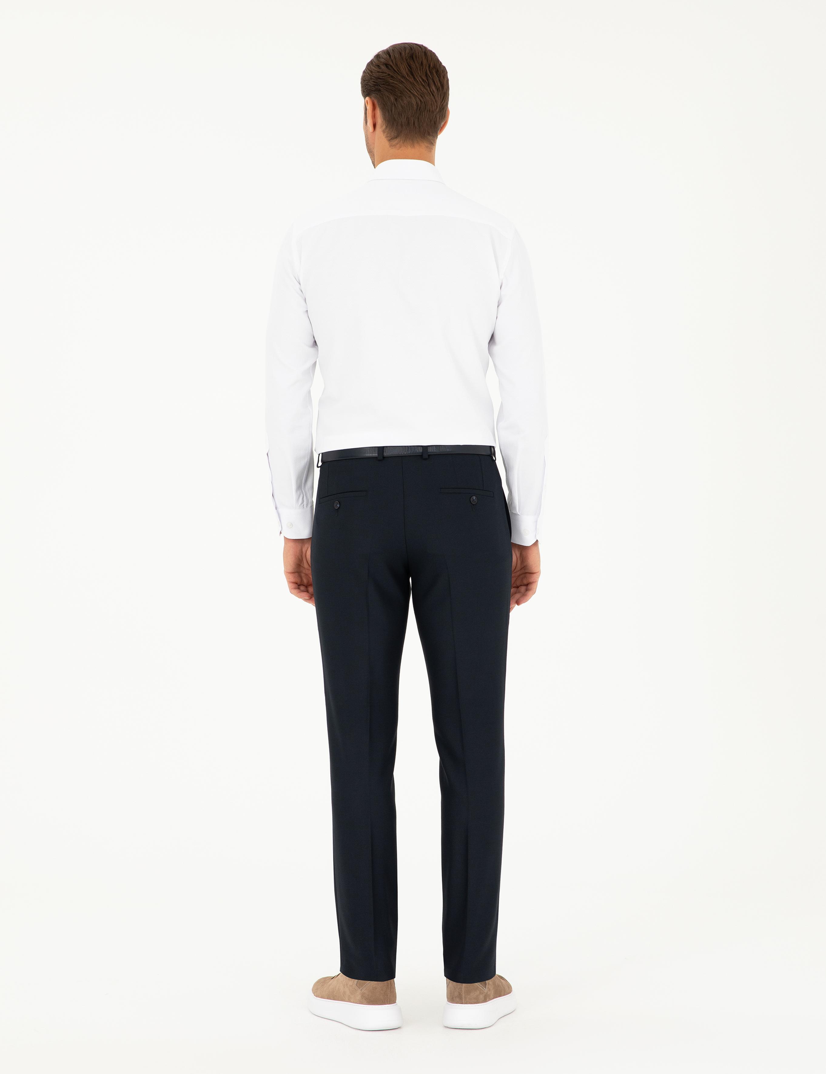 Lacivert Slim Fit Kumaş Pantolon