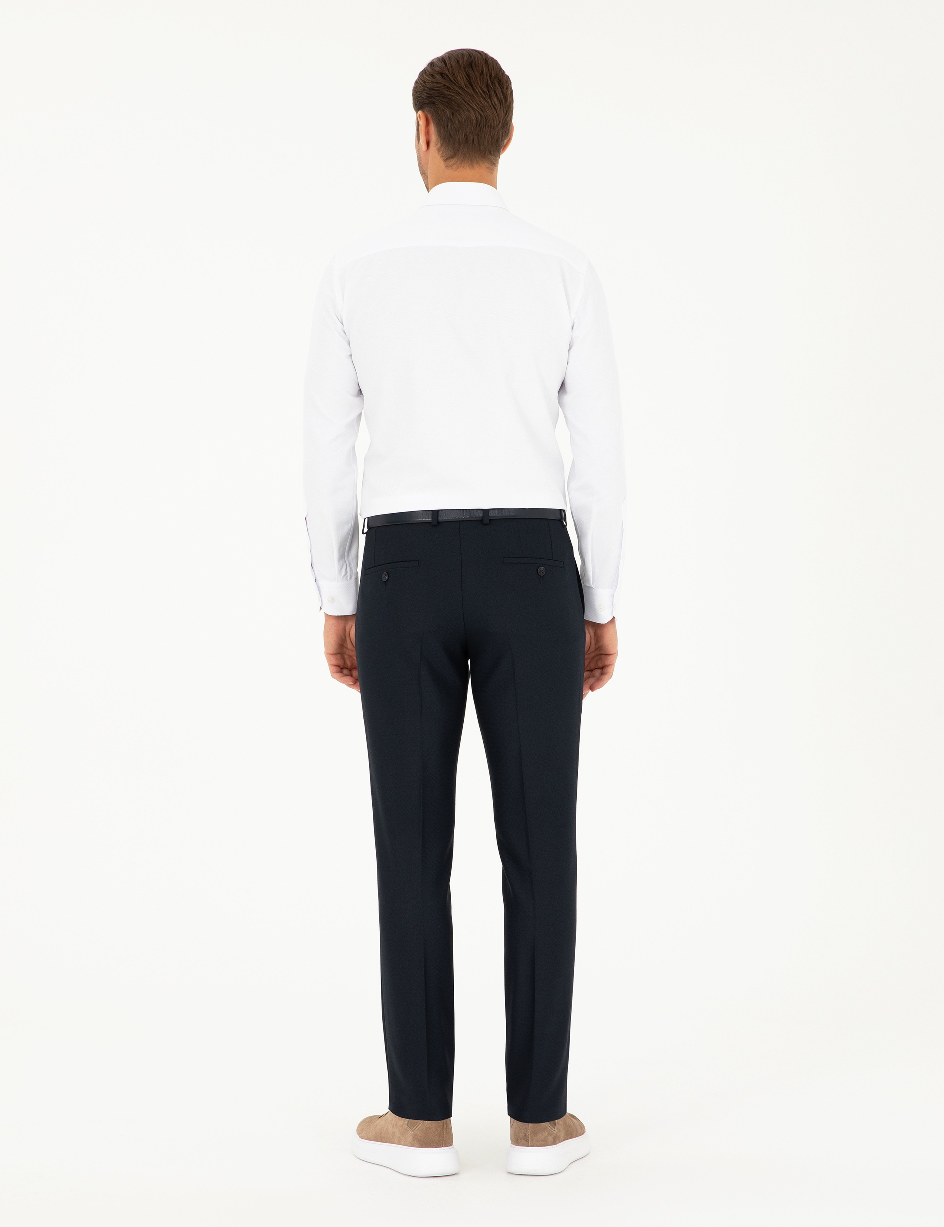Lacivert Slim Fit Kumaş Pantolon - Image 4