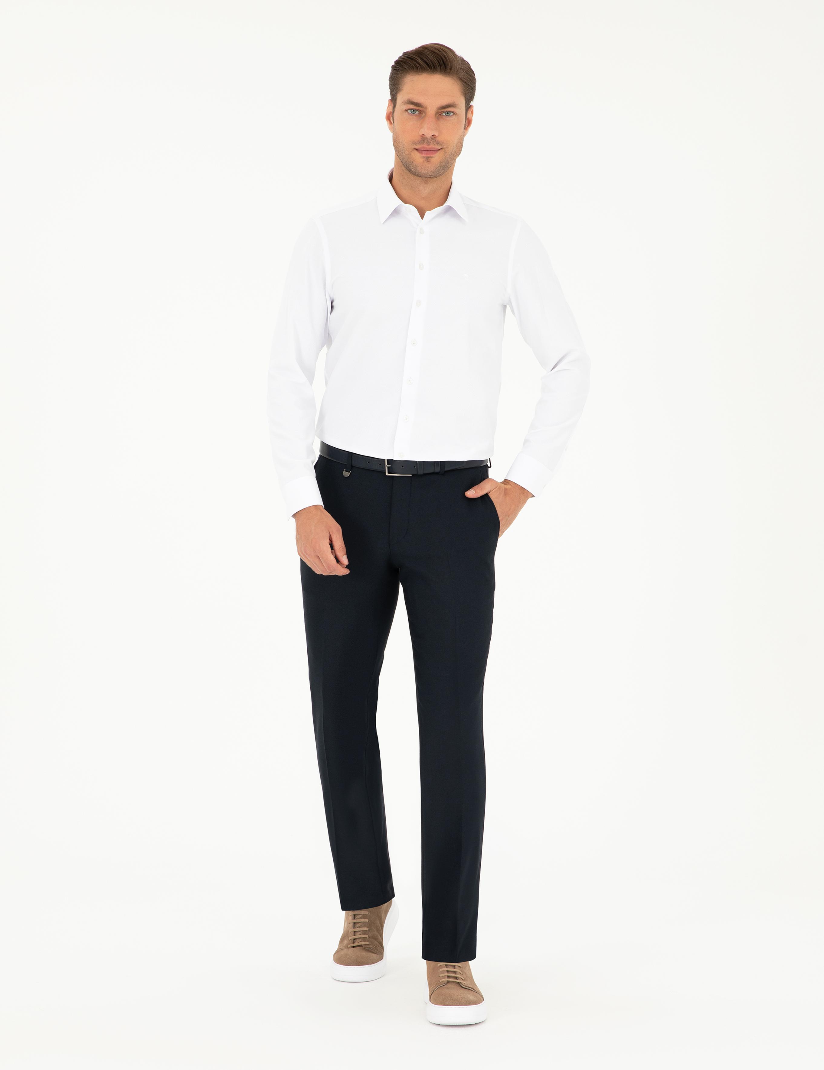 Lacivert Slim Fit Kumaş Pantolon