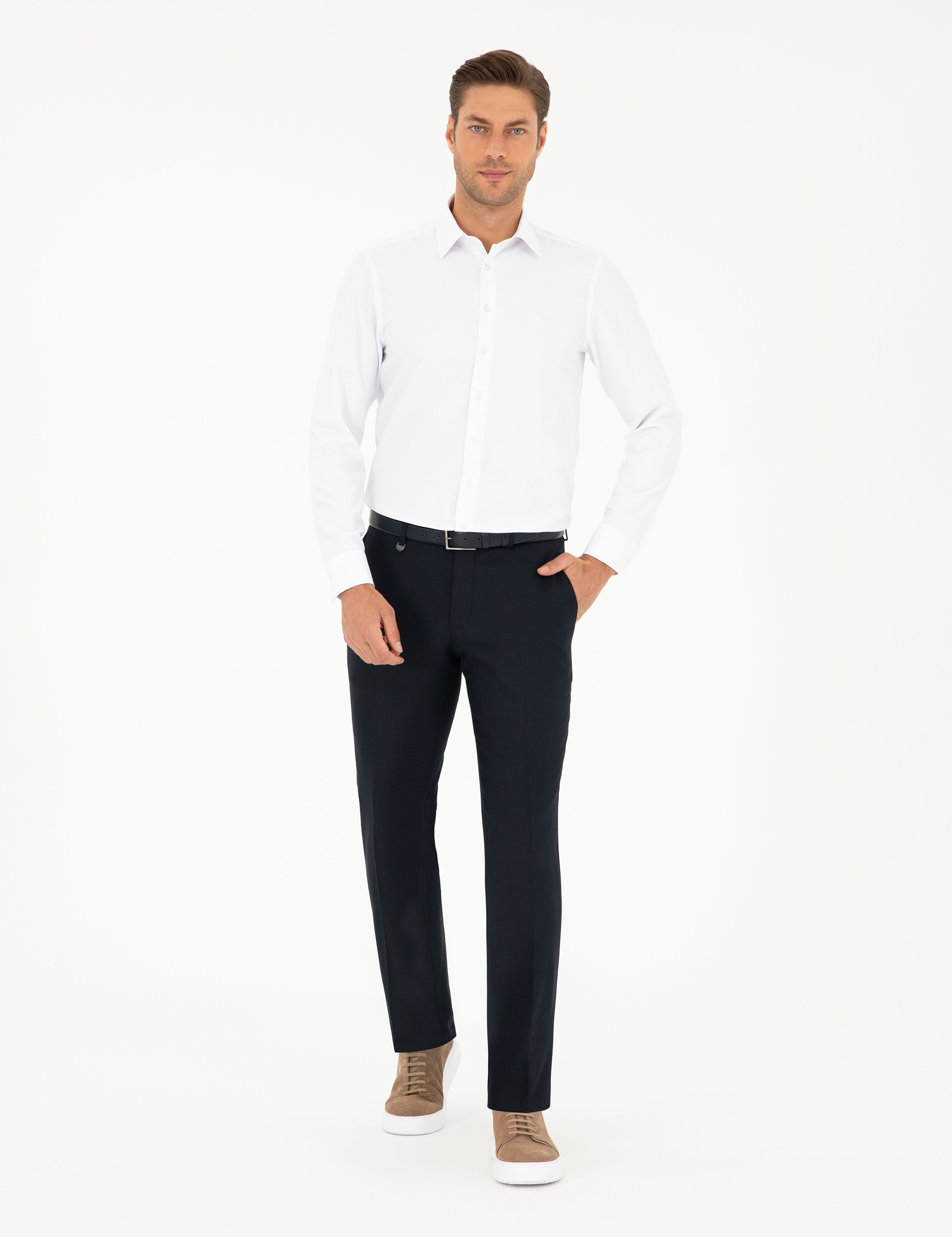 Lacivert Slim Fit Kumaş Pantolon