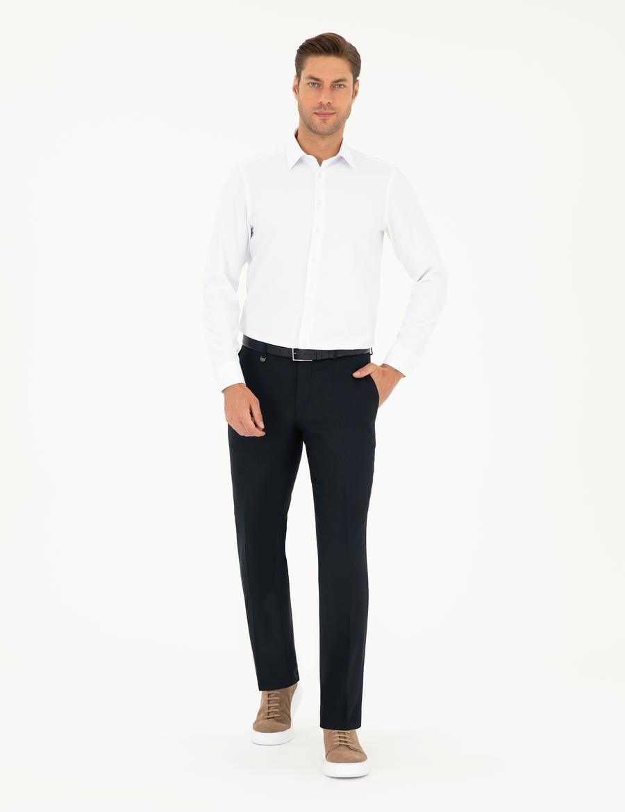 Lacivert Slim Fit Kumaş Pantolon