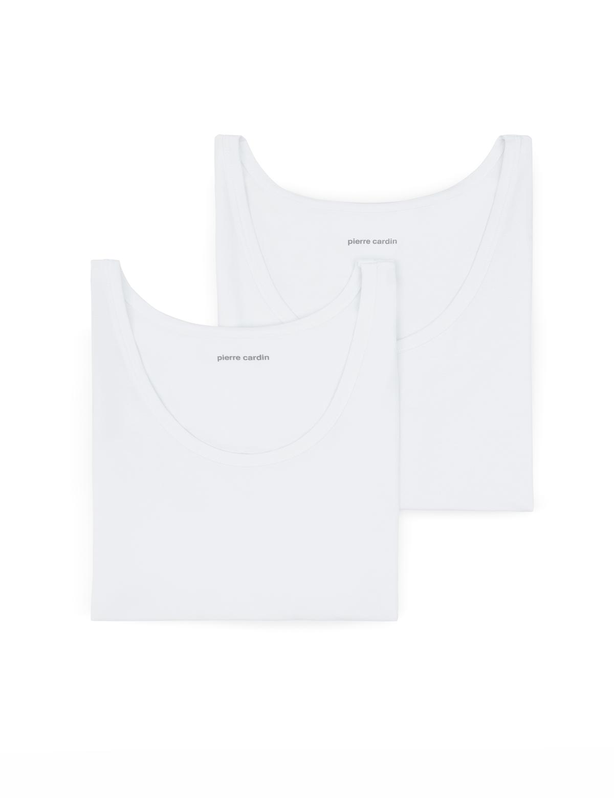 Beyaz Pamuk Modal Karışımlı 2'li Atlet - 50303354002