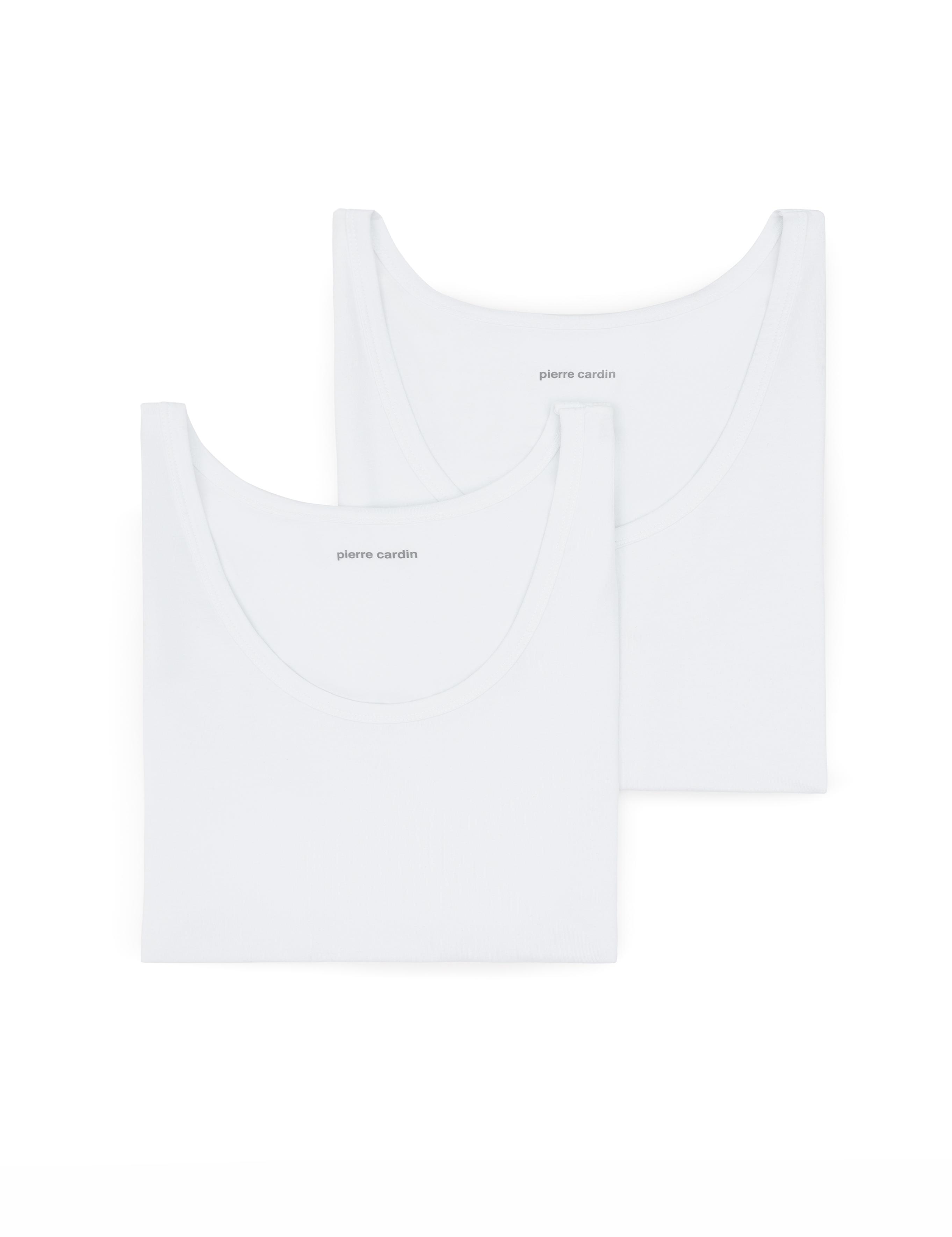 Beyaz Pamuk Modal Karışımlı 2'li Atlet