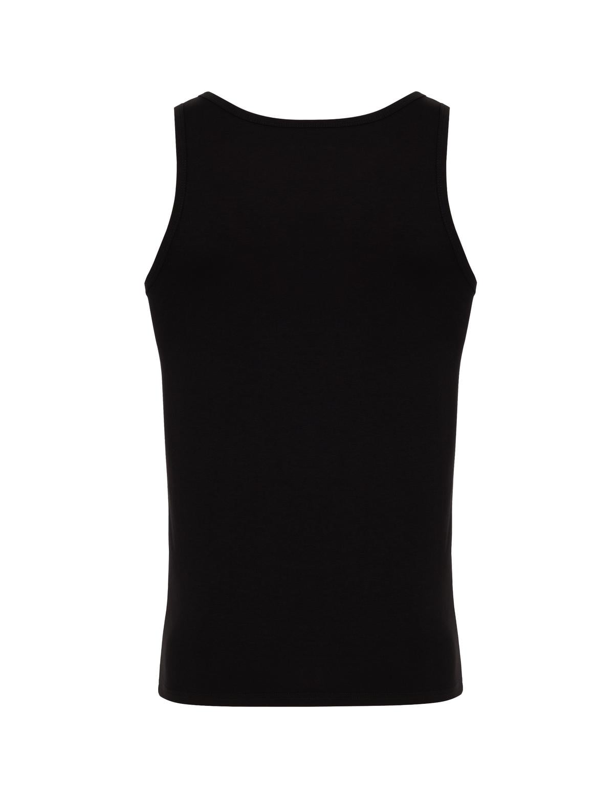 Siyah Pamuk Modal Karışımlı 2'li Atlet - 50303358004