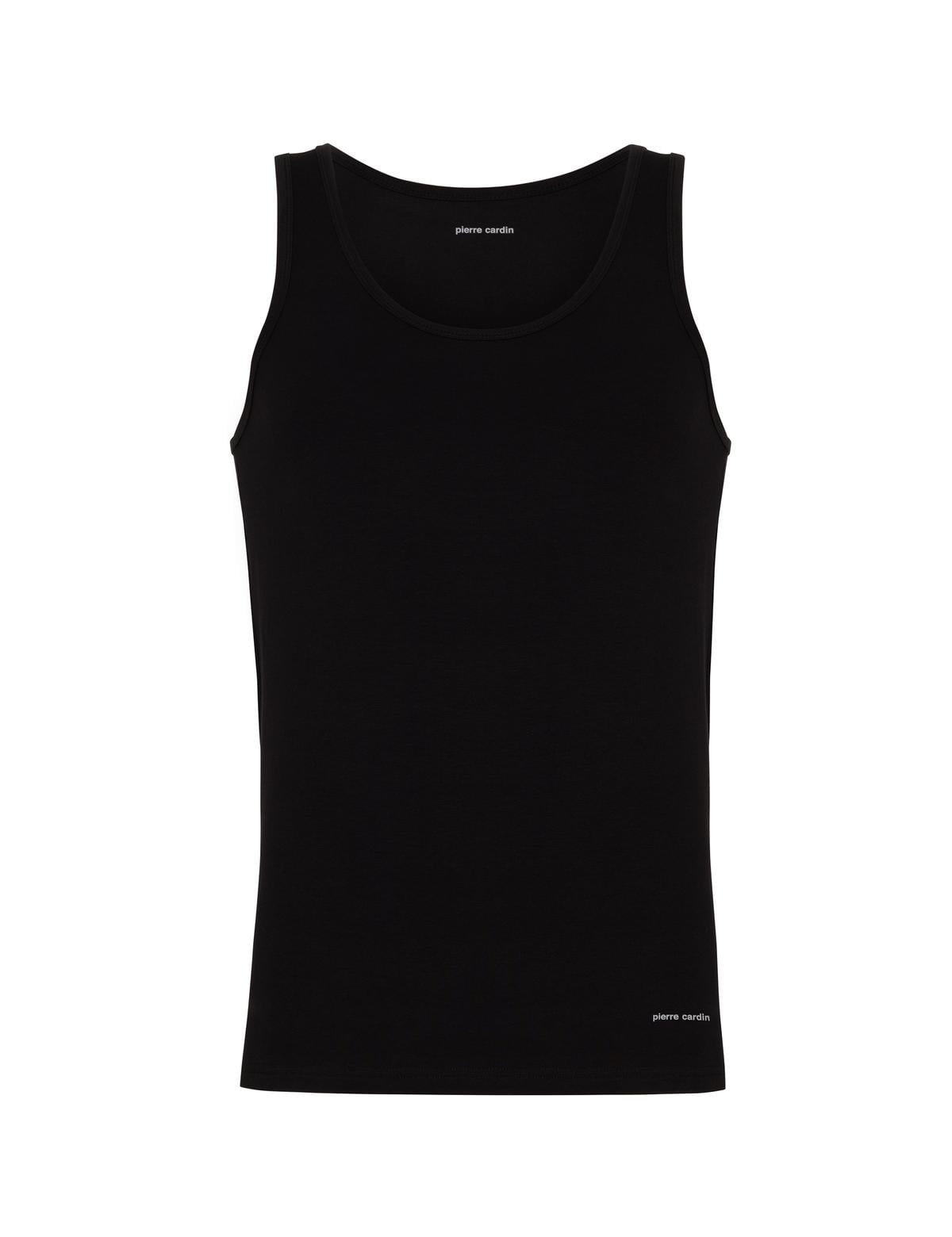 Siyah Pamuk Modal Karışımlı 2'li Atlet - 50303358004