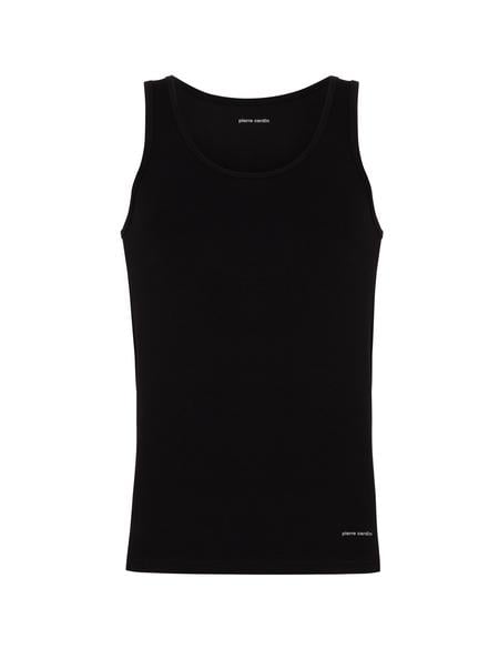 Siyah Pamuk Modal Karışımlı 2'li Atlet - 50303358004