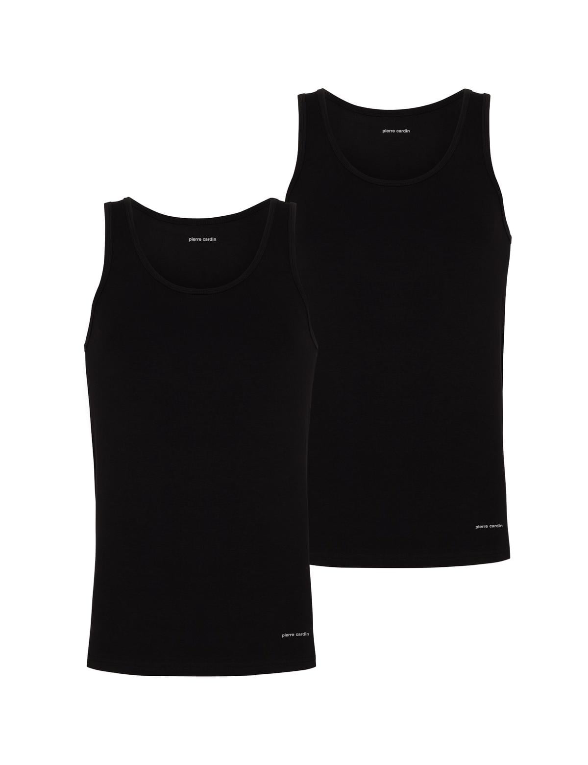 Siyah Pamuk Modal Karışımlı 2'li Atlet