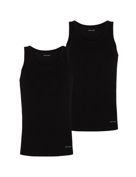 Siyah Pamuk Modal Karışımlı 2'li Atlet - 50303358004