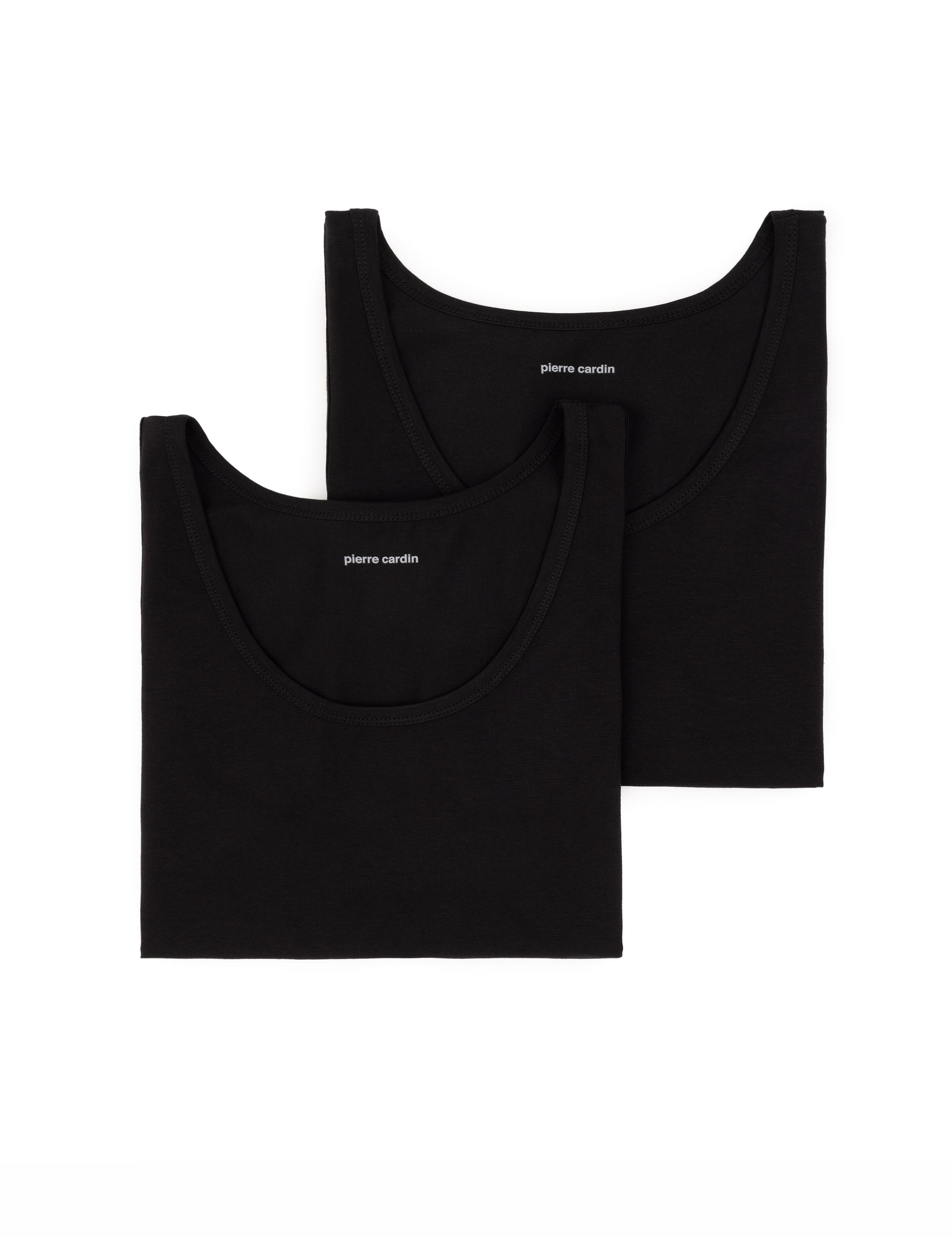 Siyah Pamuk Modal Karışımlı 2'li Atlet