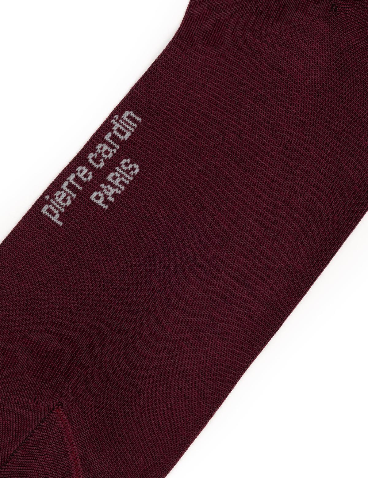 Erkek Bordo Düz Soket Çorap - 50291774009