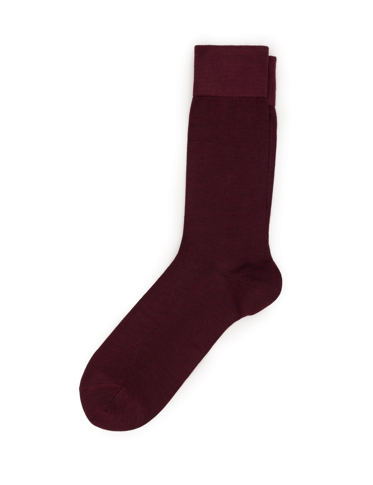 Erkek Bordo Düz Soket Çorap - 50291774009