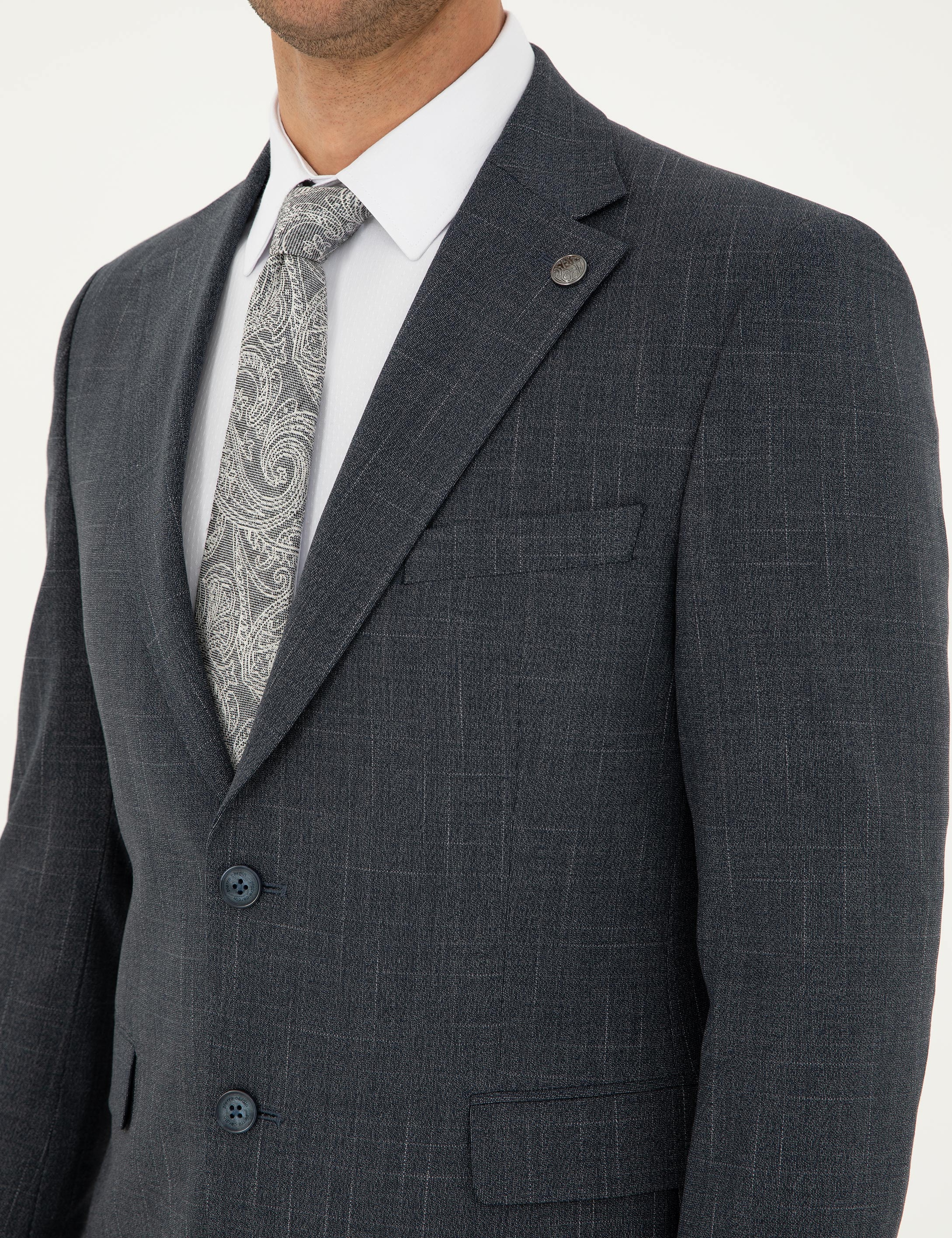 Lacivert Slim Fit Takım Elbise - Image 7
