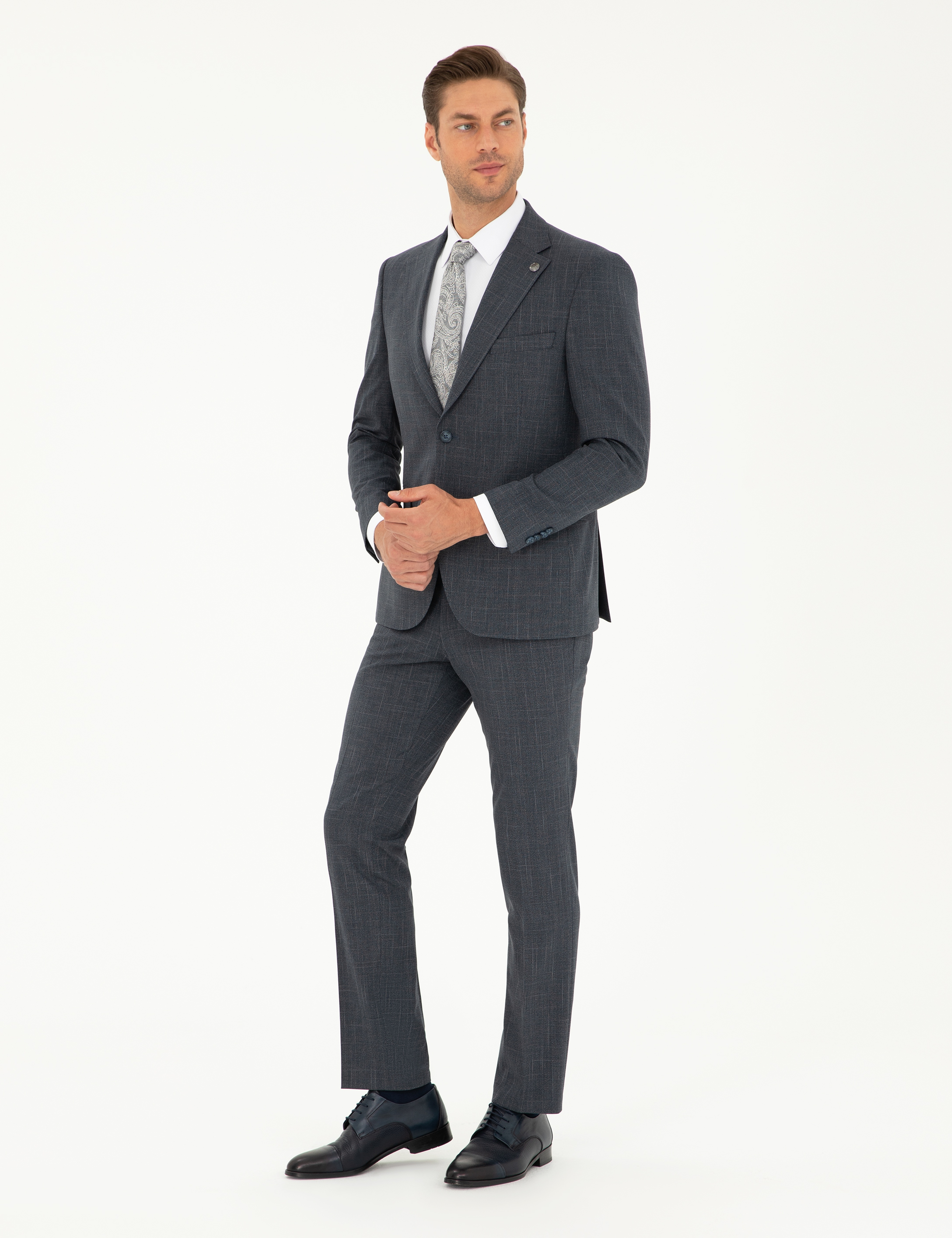 Lacivert Slim Fit Takım Elbise - Image 4
