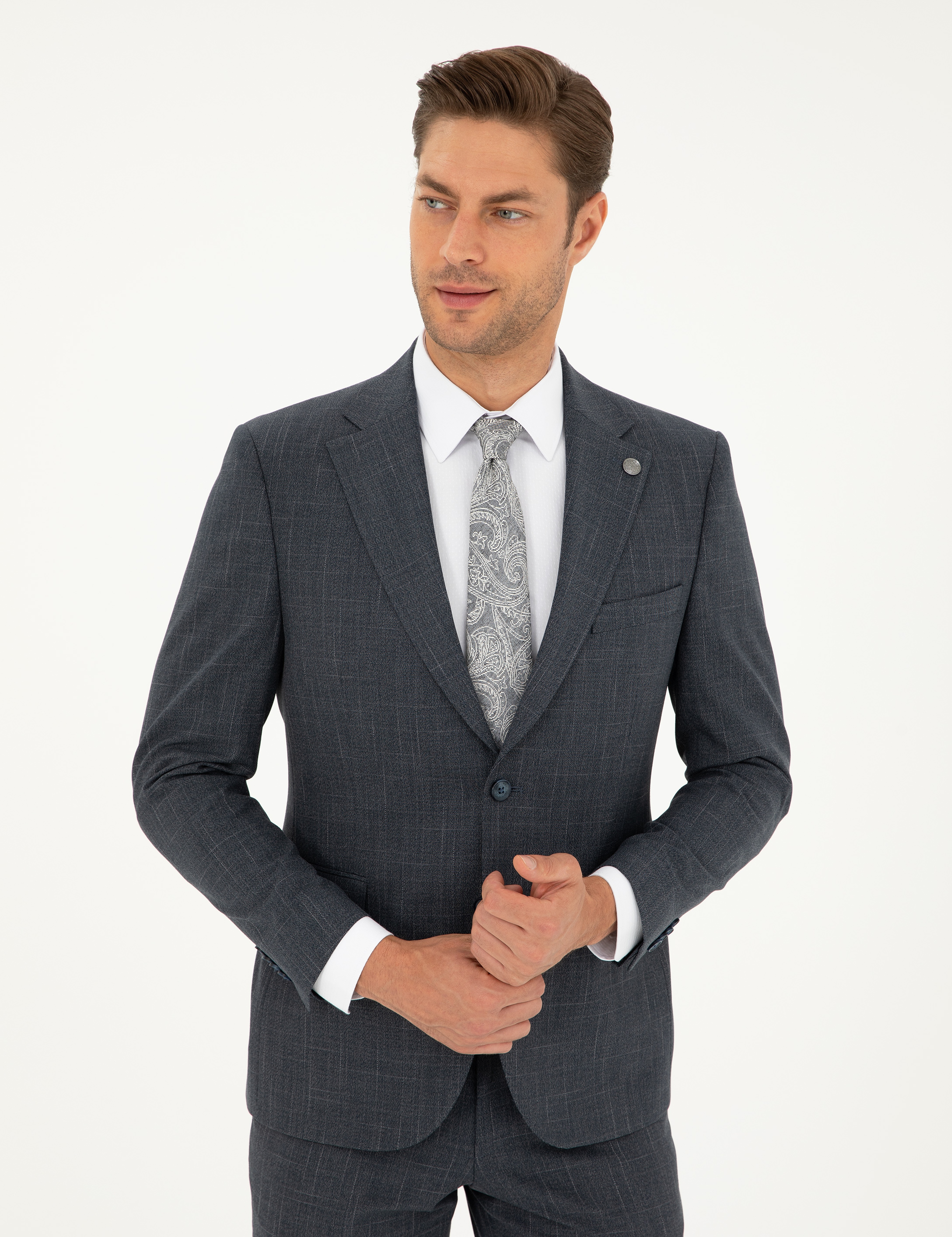 Lacivert Slim Fit Takım Elbise - Image 3