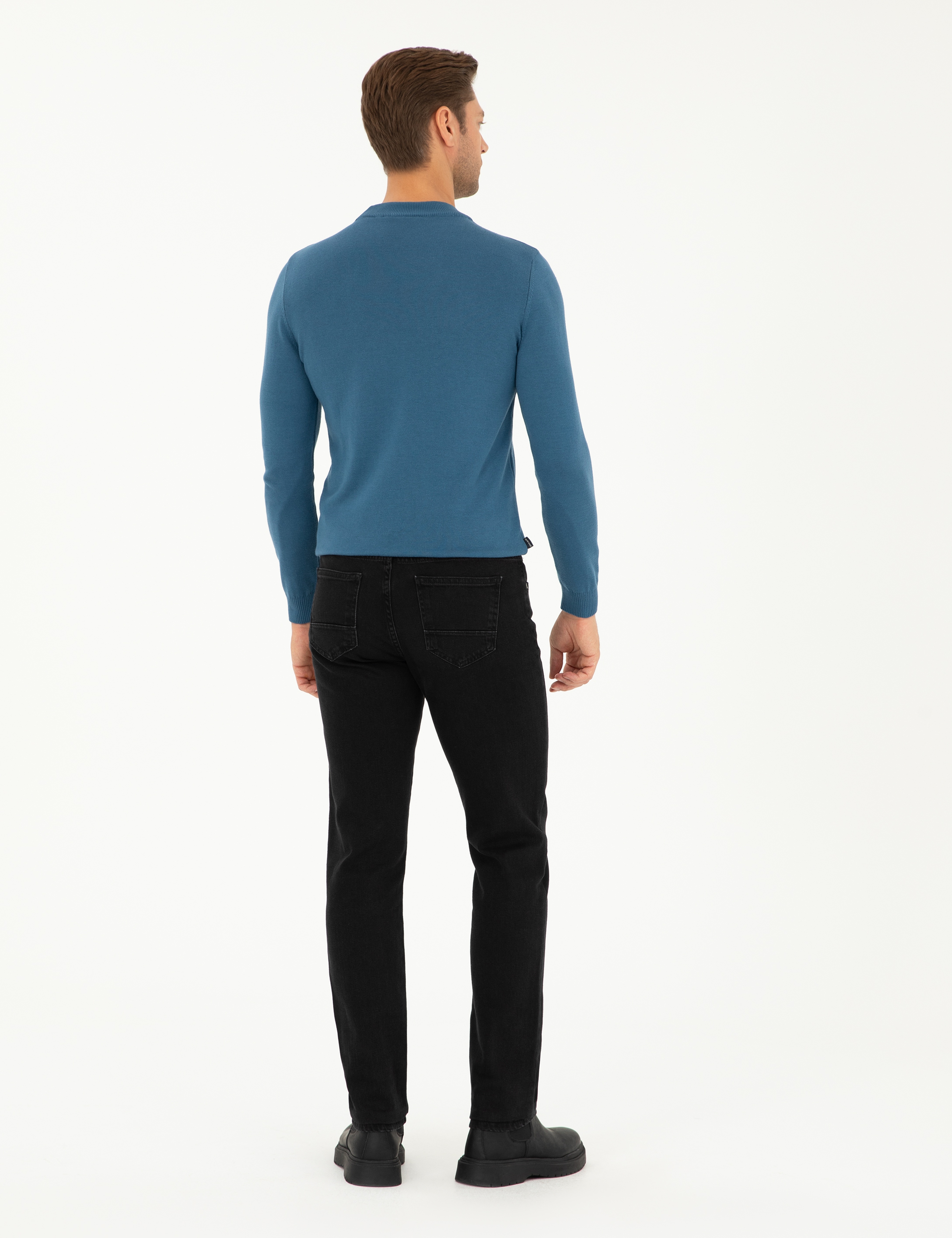 Siyah Straight Fit Jean Pantolon
