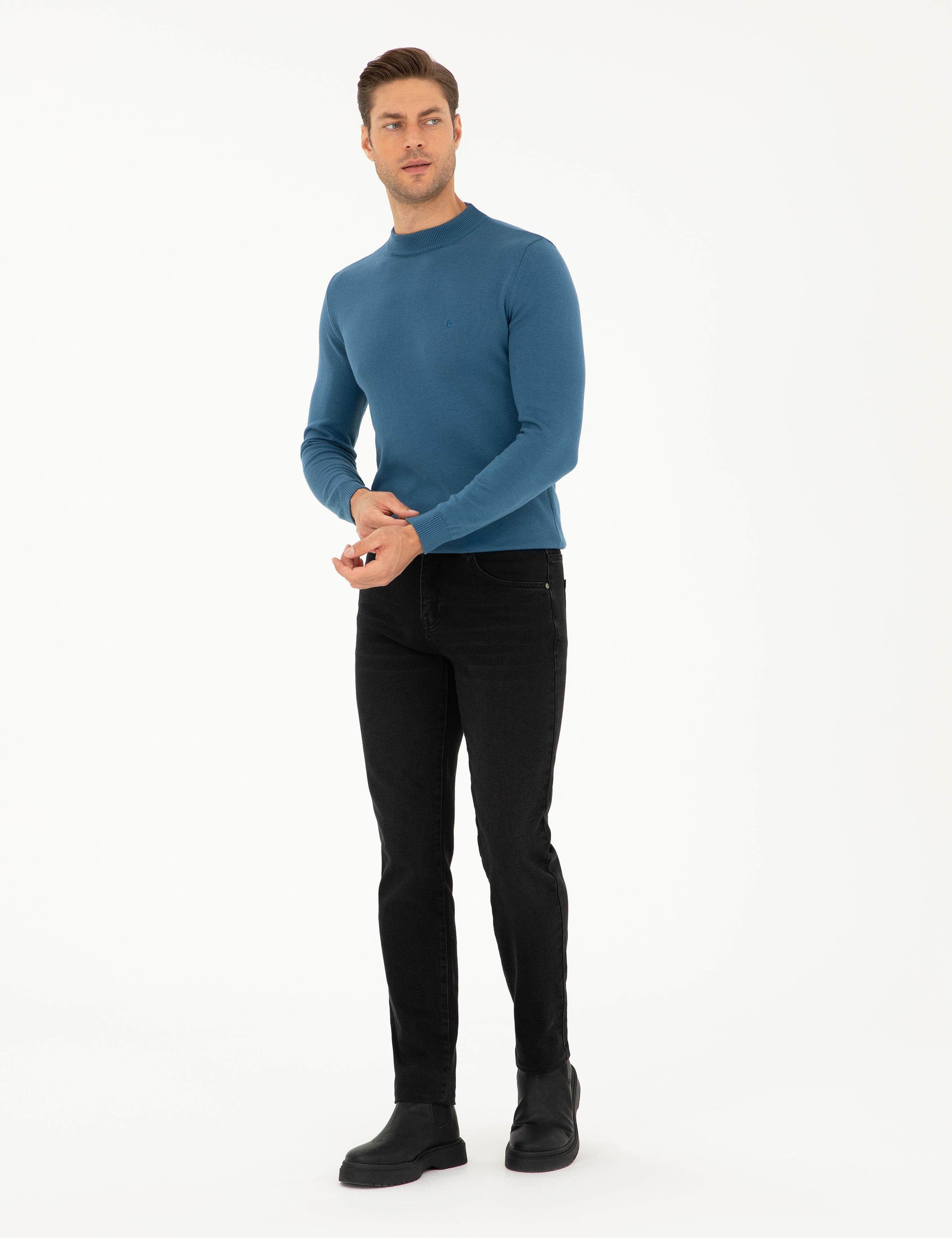 Siyah Straight Fit Jean Pantolon