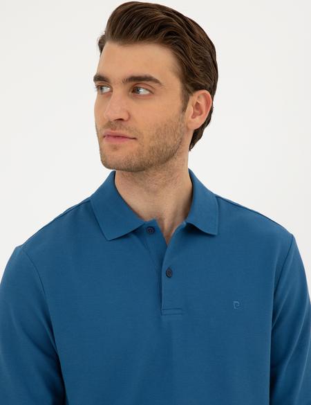 Açık Lacivert Slim Fit Basic Sweatshirt - 50294438049