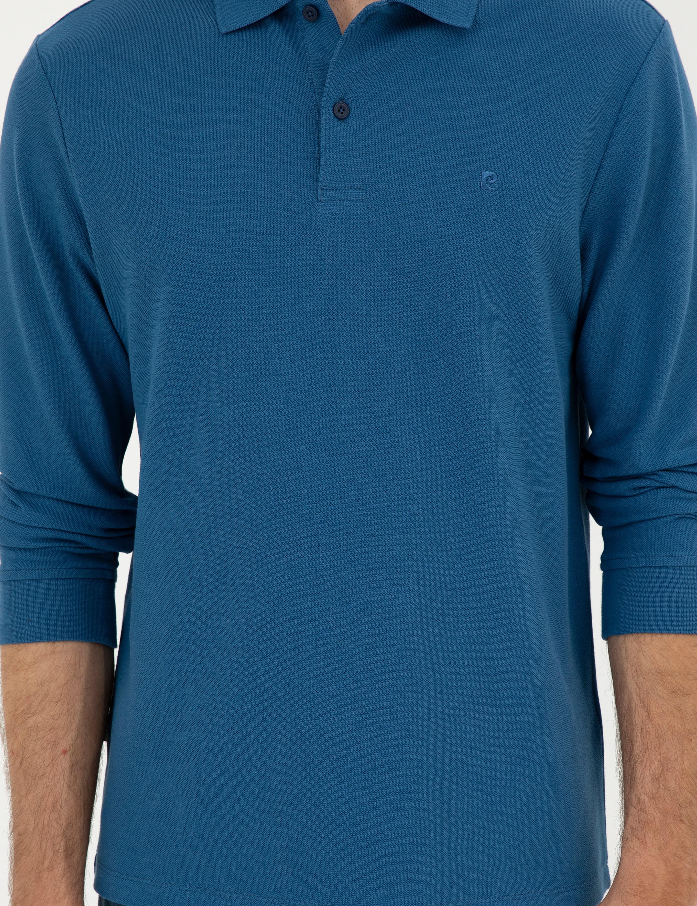 Açık Lacivert Slim Fit Basic Sweatshirt