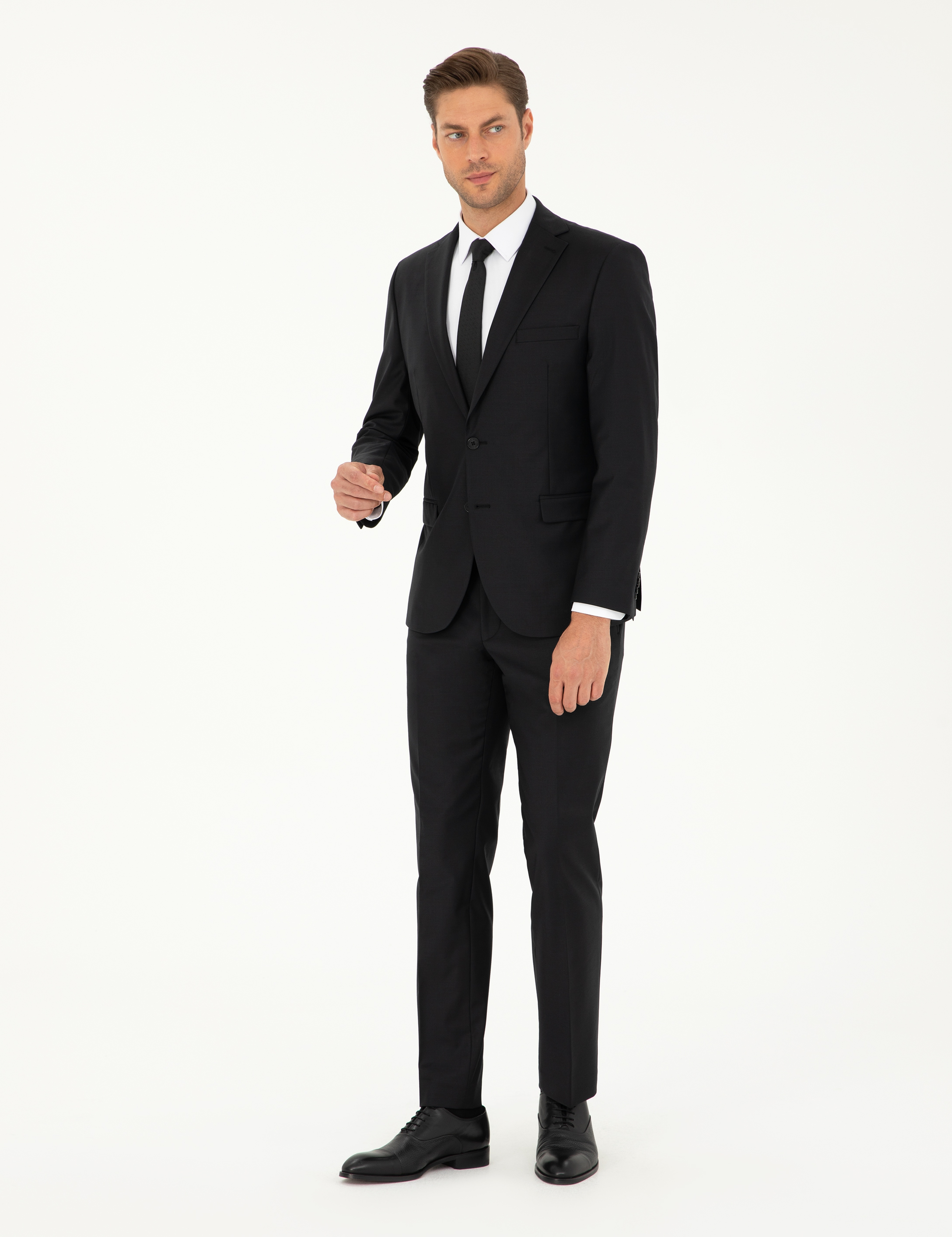 Siyah Slim Fit Takım Elbise - Image 4